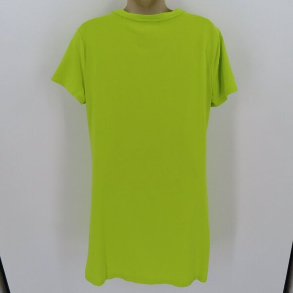 Calvin Klein Womens Large Yellow Green White Rhinestone Bling Tee T Shirt Dress - Picture 6 of 14